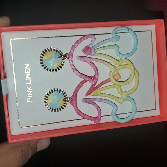 🍒 PINK LINEN Cherry drop Earrings - Picture 5 of 8